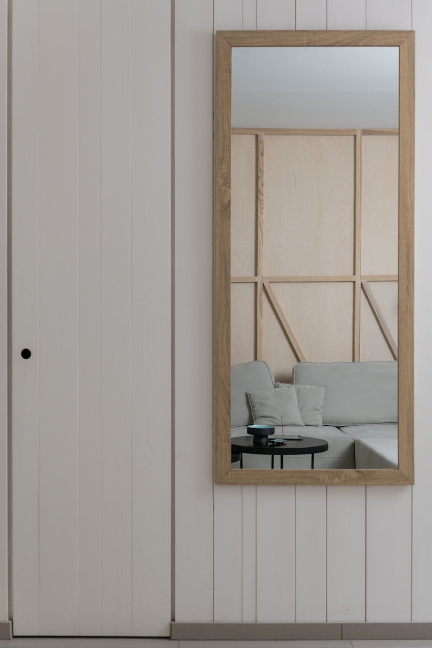 Minimalist living room with organized space and clean design