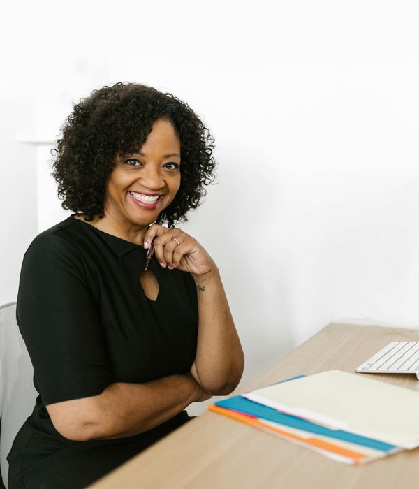 Woman professional interior designer at workspace